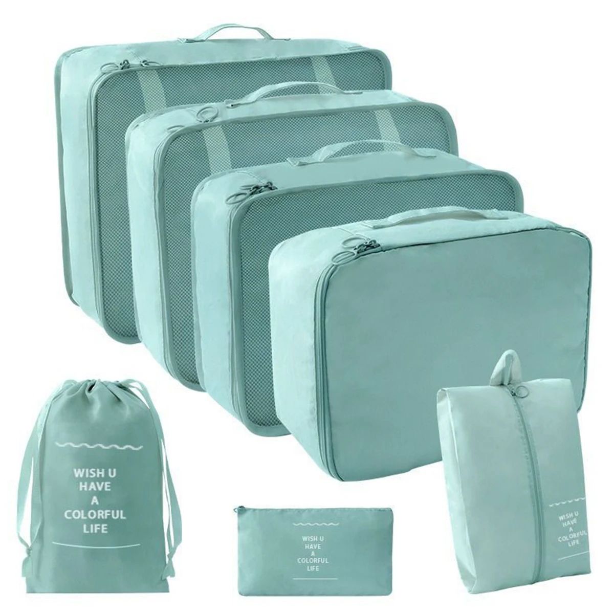 7 Piece Travel Packing Cubes Set