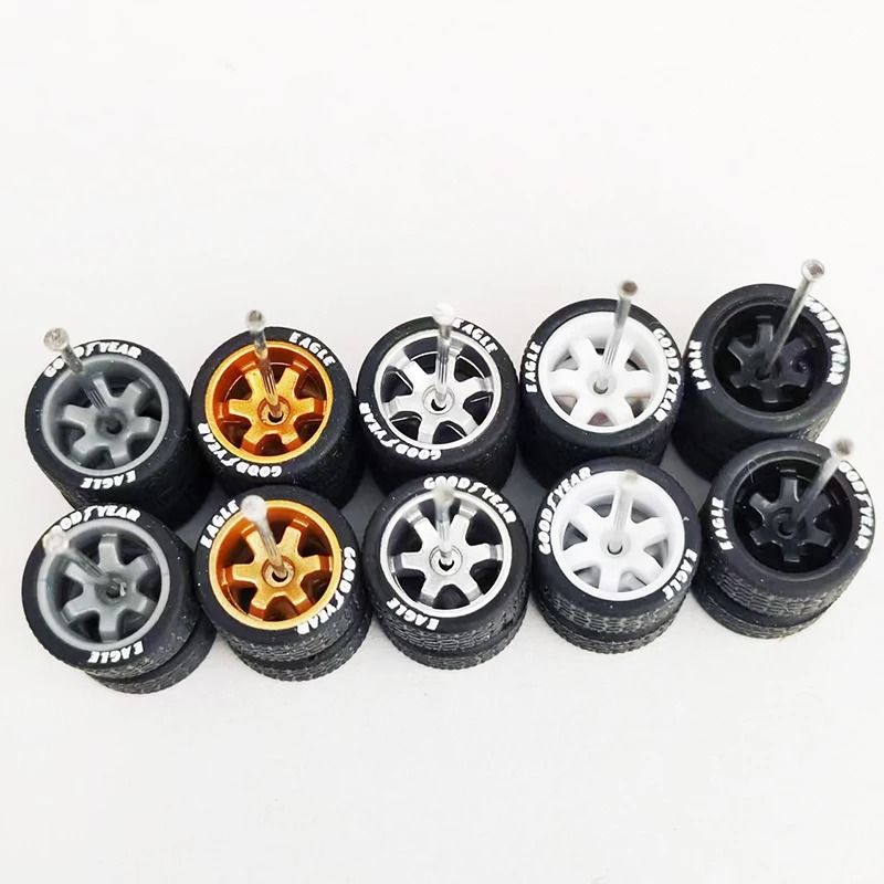 1/64 Scale Custom Alloy Wheels and Rubber Tires