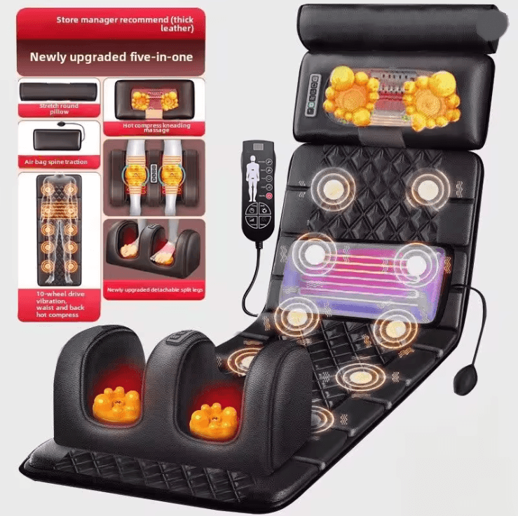 Electric Full Body Massage Mattress with Heating and Vibration Cushion
