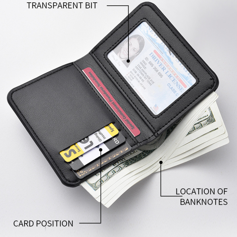 High Quality Short Vertical Men's Wallet, Ultra-thin PU Leather Card Holder