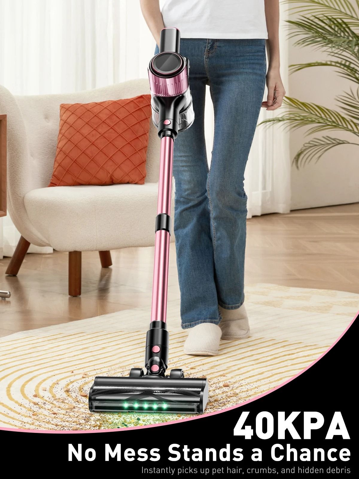 Cordless Vacuum Cleaner 10 in 1 with Powerful Suction and LED Display