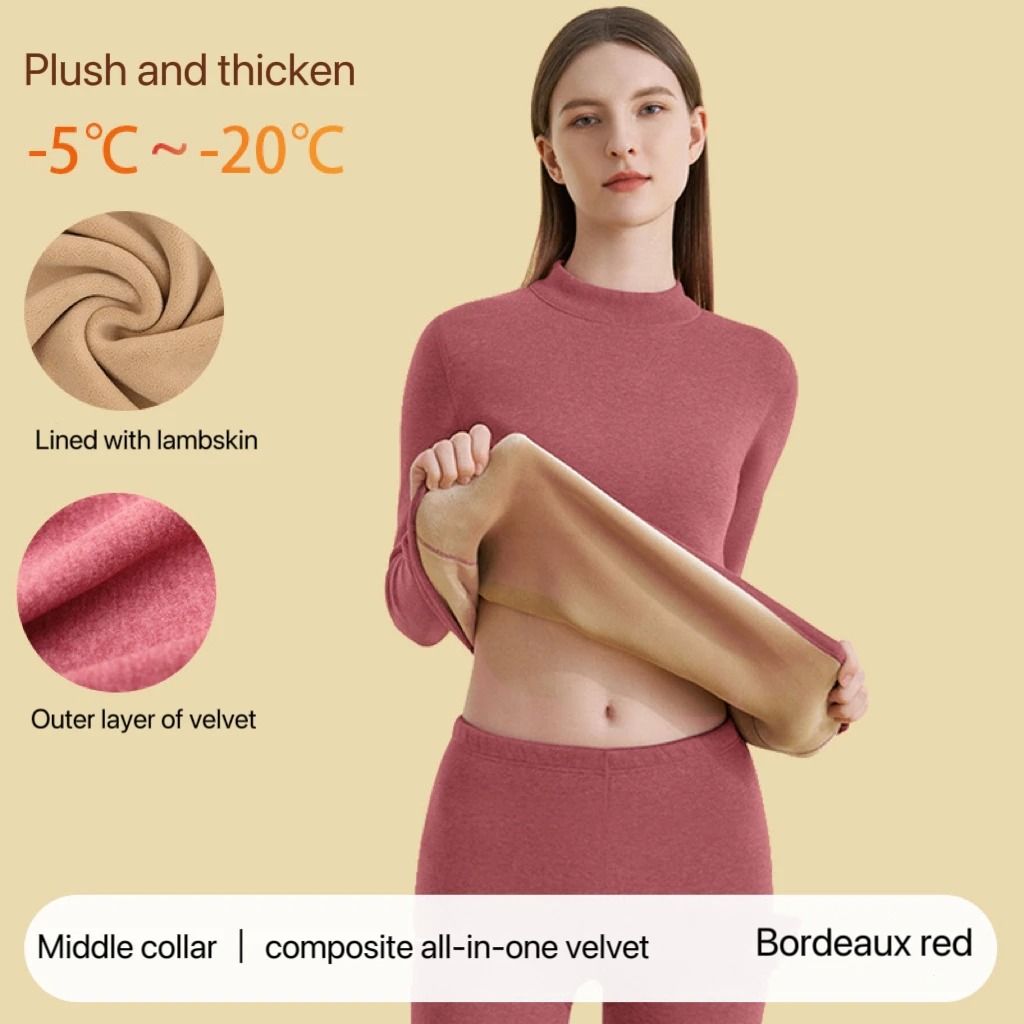 Womens Ultra Thick Thermal Underwear Set Seamless Long Sleeve Winter Clothing