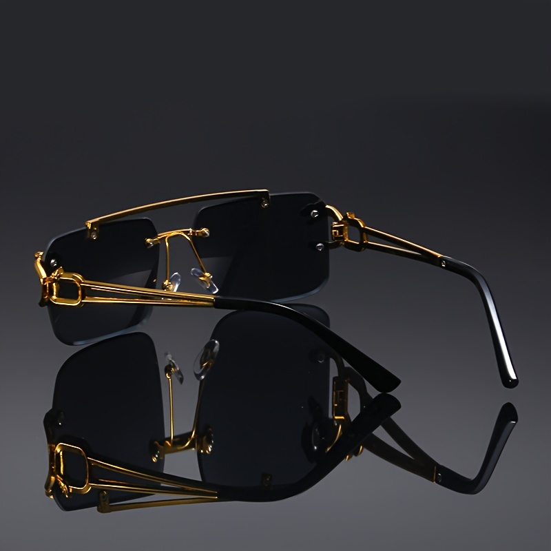 Golden Edge Frameless Sunglasses Anti Glare UV Protection Unisex Shades