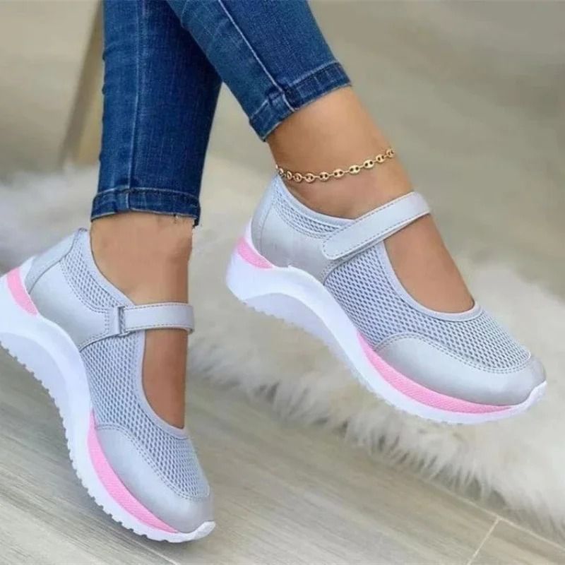 Womens Casual Knitted Sneakers with Thick Sole
