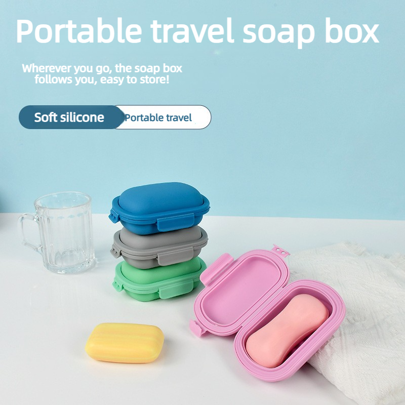 Portable Travel Soap Box with Lid Leakproof Drainage Case for Business Trips