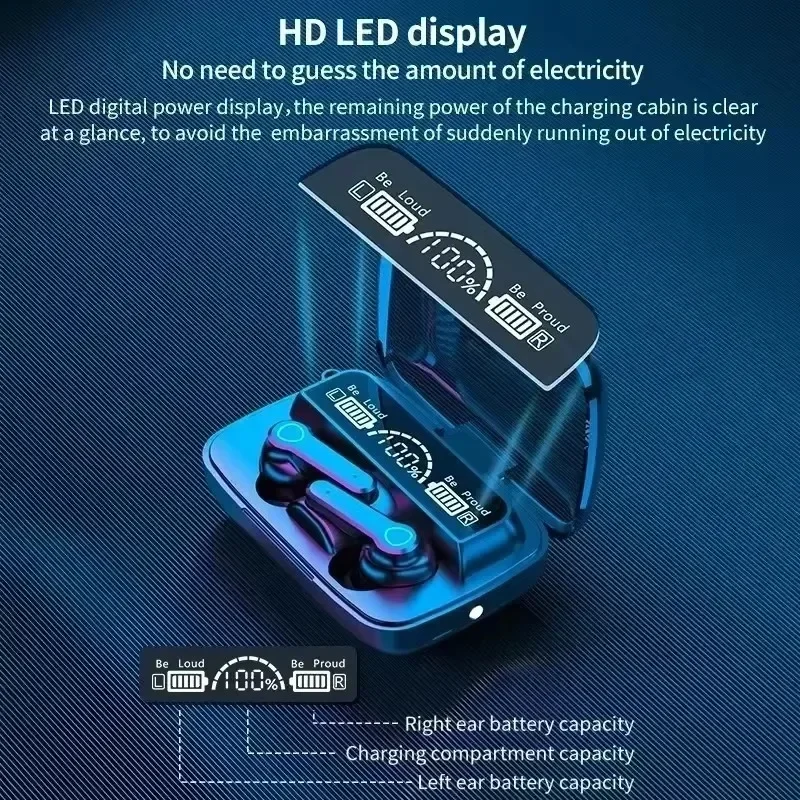 High-Fidelity Bluetooth Headphones with Touch Controls Waterproof Design & Digital Display