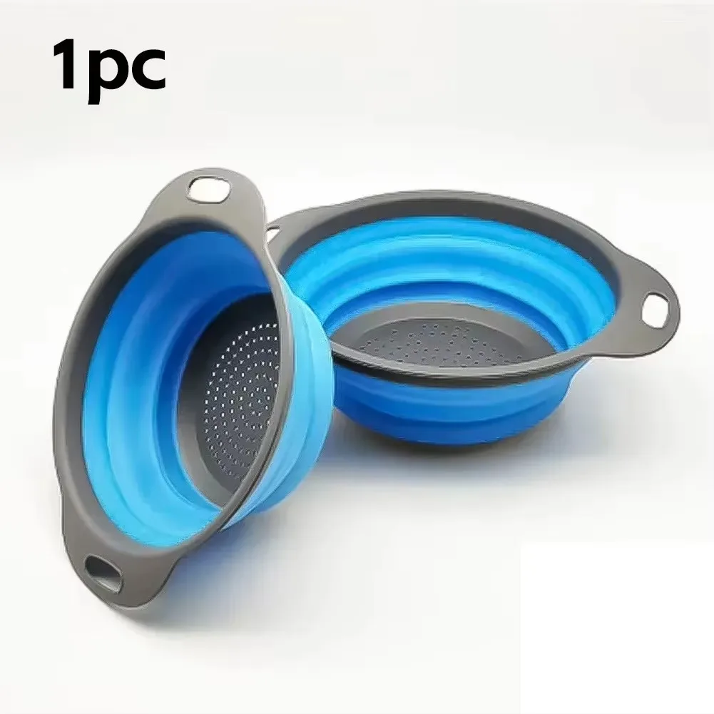 Round Folding Drain Basket, Fruit Vegetable Washing Basket, Foldable Strainer, Colander, Collapsible Drainer, Kitchen