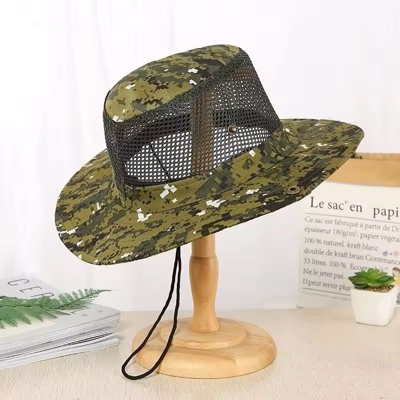Breathable Outdoor Bucket Hat with Mesh for Sun Protection