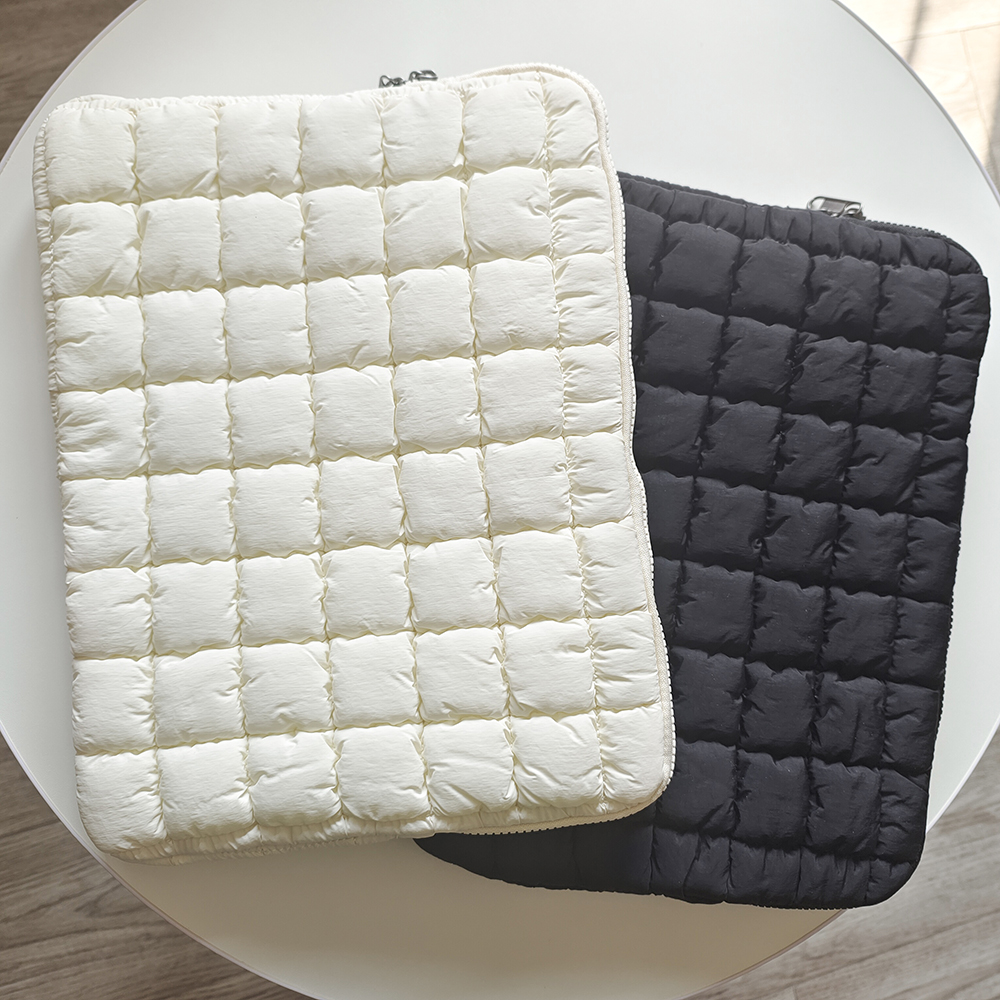 Quilted Puffy Laptop Sleeve, Puffer Notebook Pouch for MacBook Air Pro, iPad, Lenovo, HP, Laptop Cover
