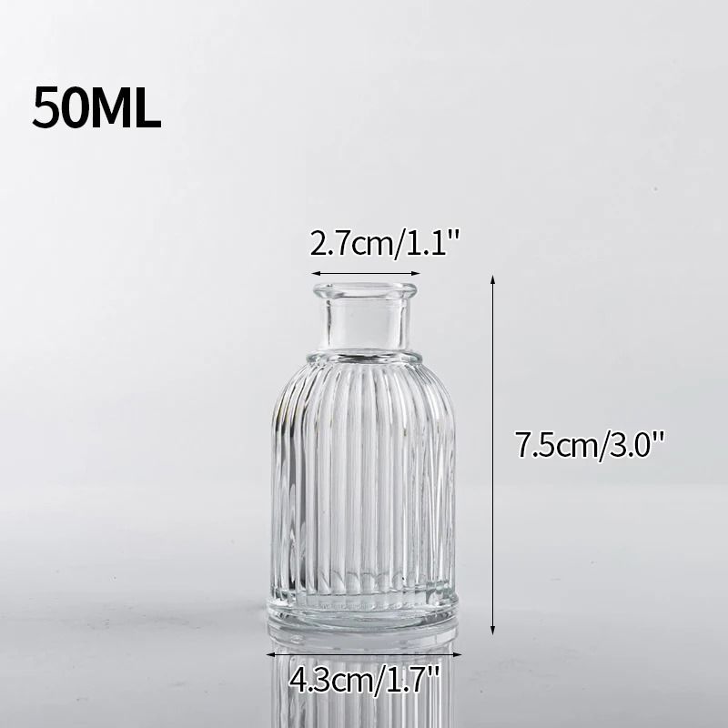 Vintage Mini Glass Vase Transparent Flower Vase for Home Decor
