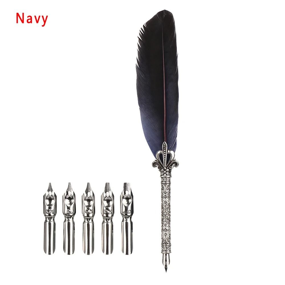 Antique Luxury Quill Set | High-Fidelity European Feather Pen Gallery & Professional Calligraphy Toolkit