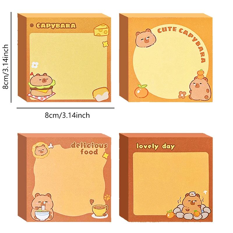 Cute Capybara Memo Pad Set – Cartoon Message Notes & Creative Desk Stickers