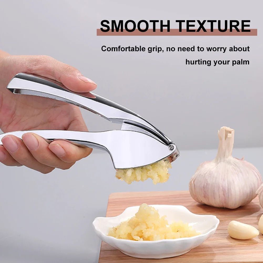 EffortSqueeze Stainless Steel Garlic Press & Mincer Tool