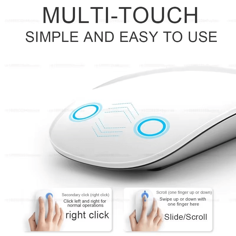 Wireless Bluetooth Multi-Touch Mouse for Apple Devices Smooth Scrolling & Easy Control
