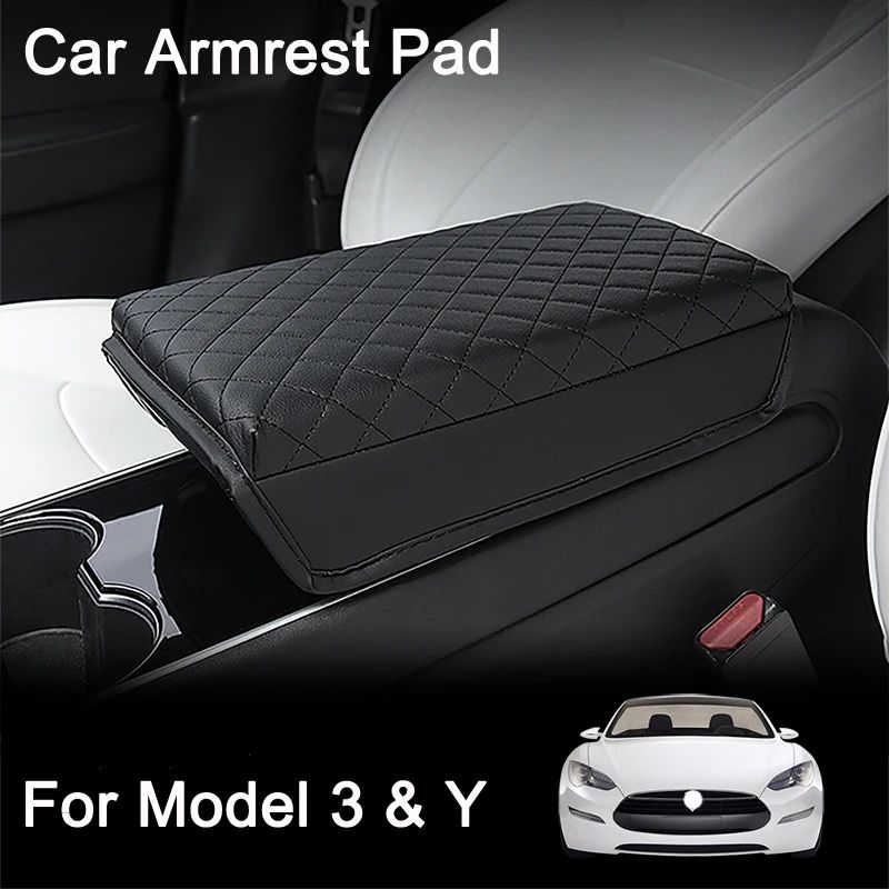 PU Leather Armrest Pad Cover for Tesla Model 3 Y