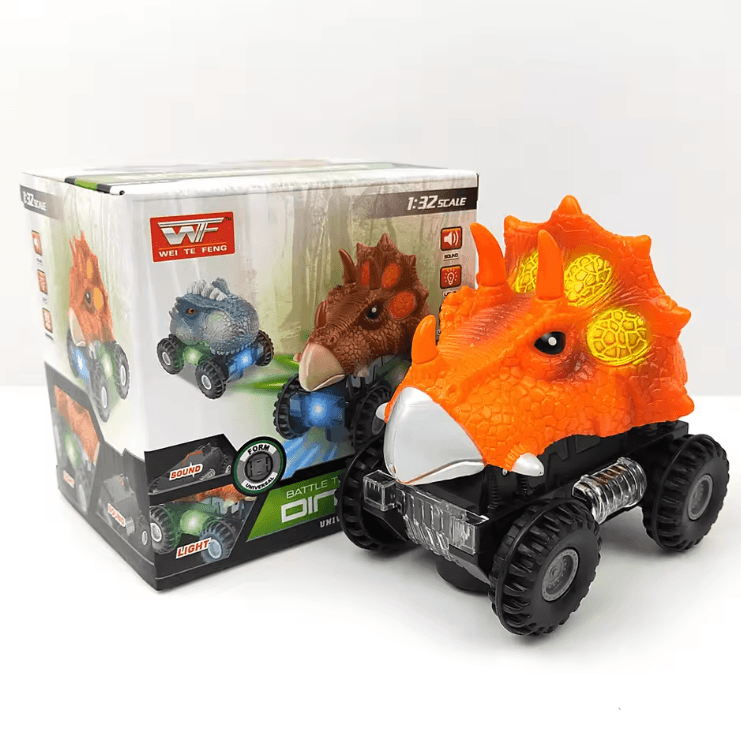 Electric Dinosaur Car Toy – Interactive Dino Vehicle with Lights, Sound & Motion