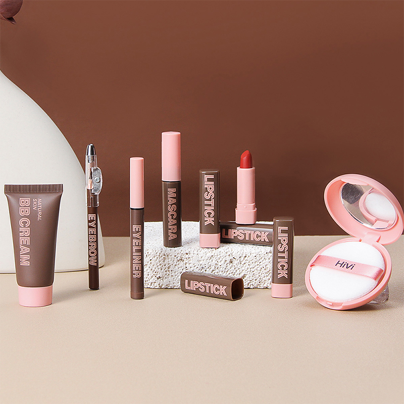 Women's Christmas Makeup Set Lipsticks, Powder, BB Cream, Eyebrow Pencil, Mascara & Eyeliner Gift Set