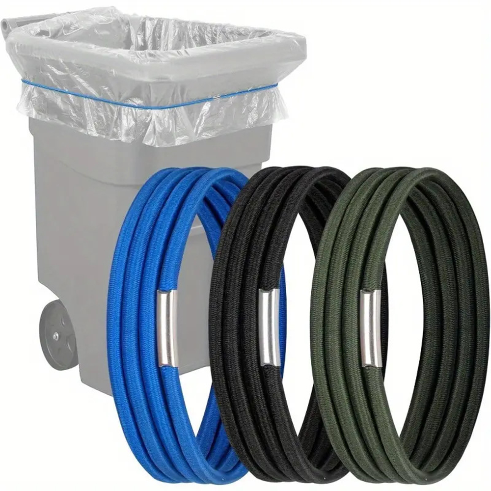 Elastic Garbage Can Bands, Colorful Adjustable Cord Lock Bands for Home, Office, and Litter Box Use