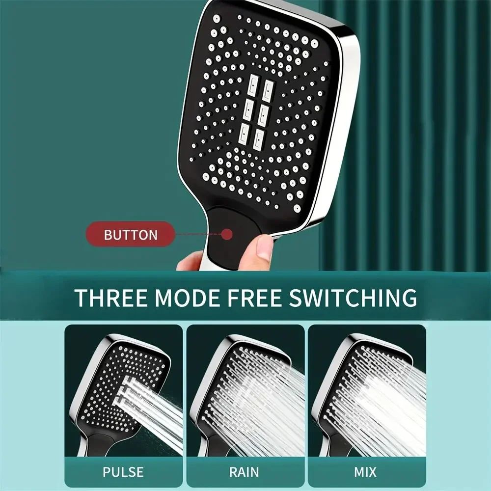 Adjustable 3-Mode High Pressure Rainfall Shower Head