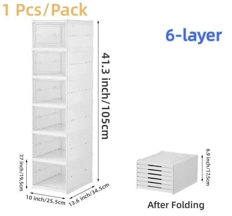 6-Tier Modular High-Capacity Footwear Cabinet