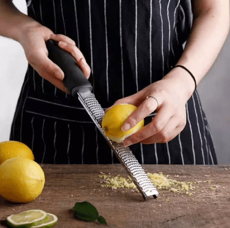 Premium Stainless Steel Cheese & Citrus Grater Zester, Sharp Lemon Zester Food Grater Tool for Citrus Fruits, Cheese
