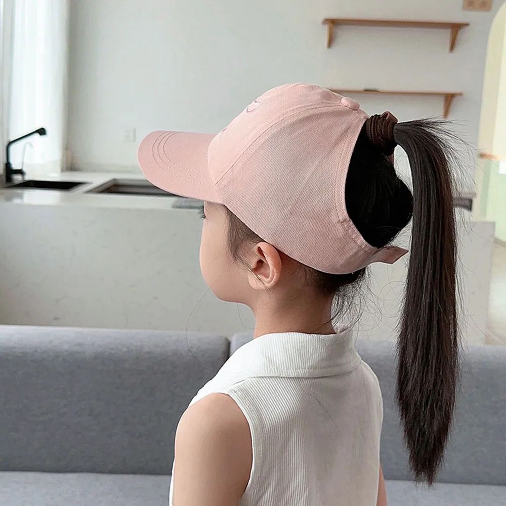 Kids High Ponytail Bowknot Baseball Cap