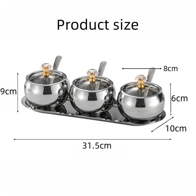 Gold & Silver Stainless Steel Luxury Condiment Set