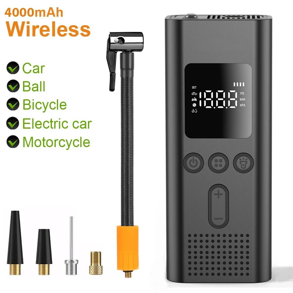 150PSI Portable Tire Inflator Compressor | Wireless Electric Air Injector for Car, Motorcycle & Bicycle