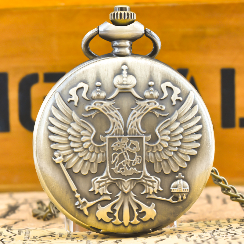 Vintage Steampunk Eagle Pocket Watch Necklace Quartz Antique Pendant Gift