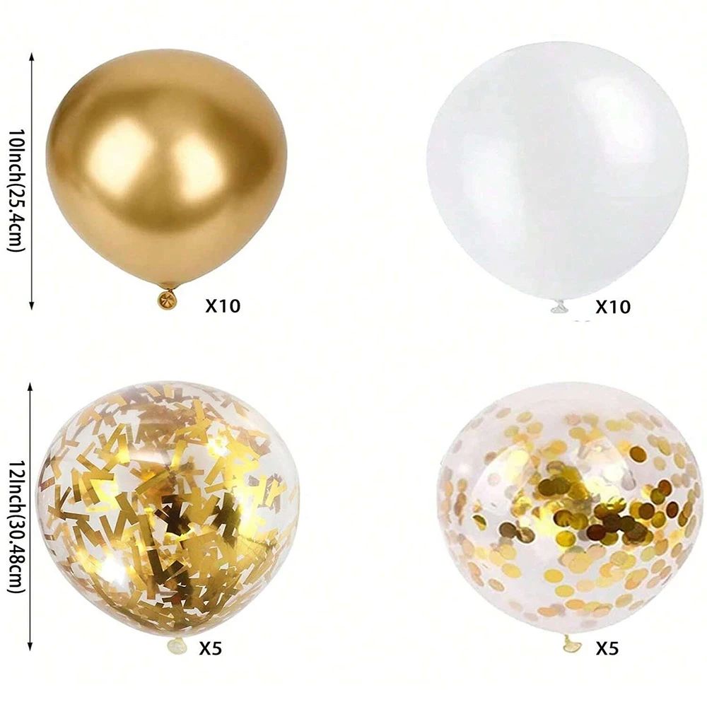 White and Gold Party Balloon Set