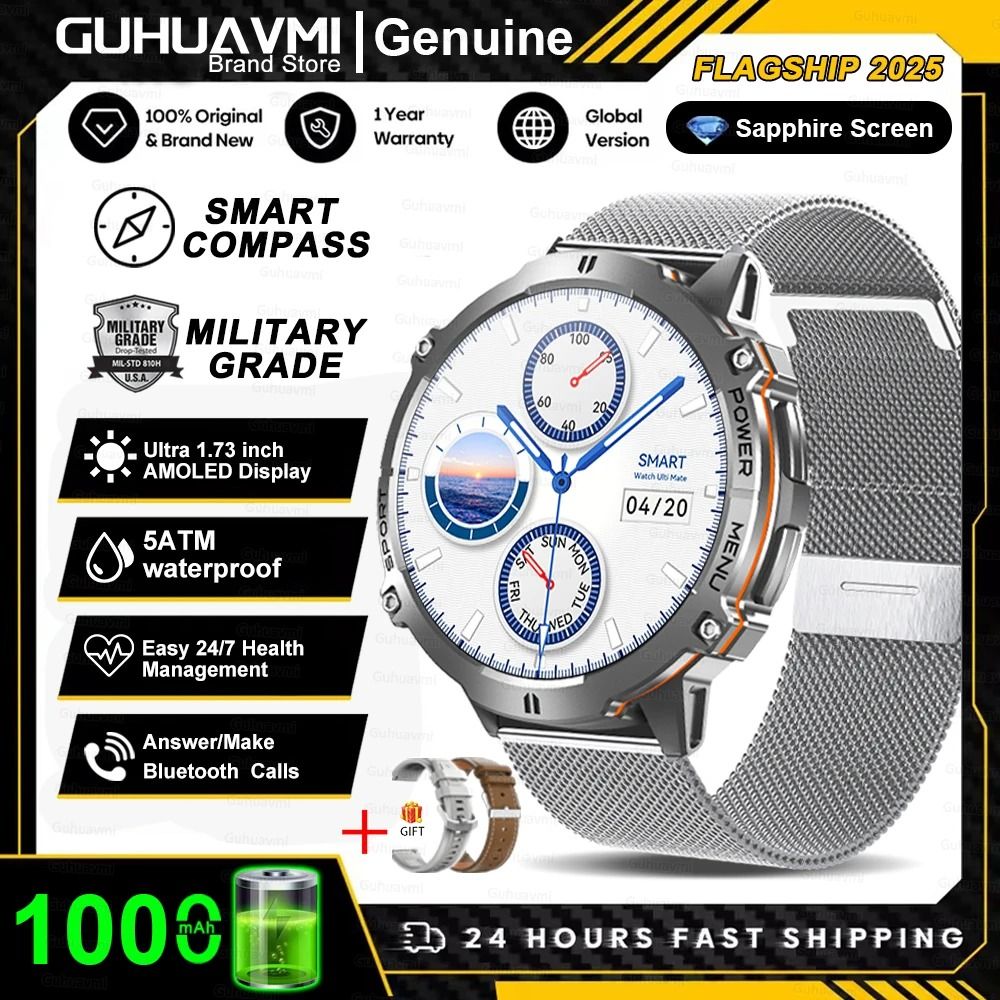 T-Rex 3 Military-Grade AMOLED Smart Watch with GPS, Compass, and Bluetooth Call