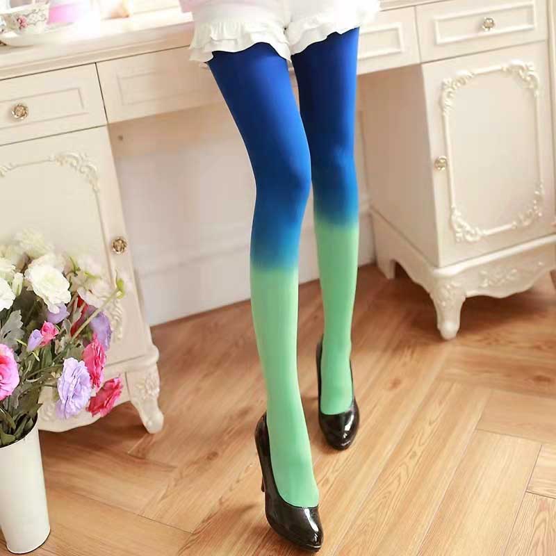 Sexy Opaque Gradient Velvet Tights for Women, Sheer Pantyhose Nightclub Stockings, Female Hosiery Pantys Spring Summer