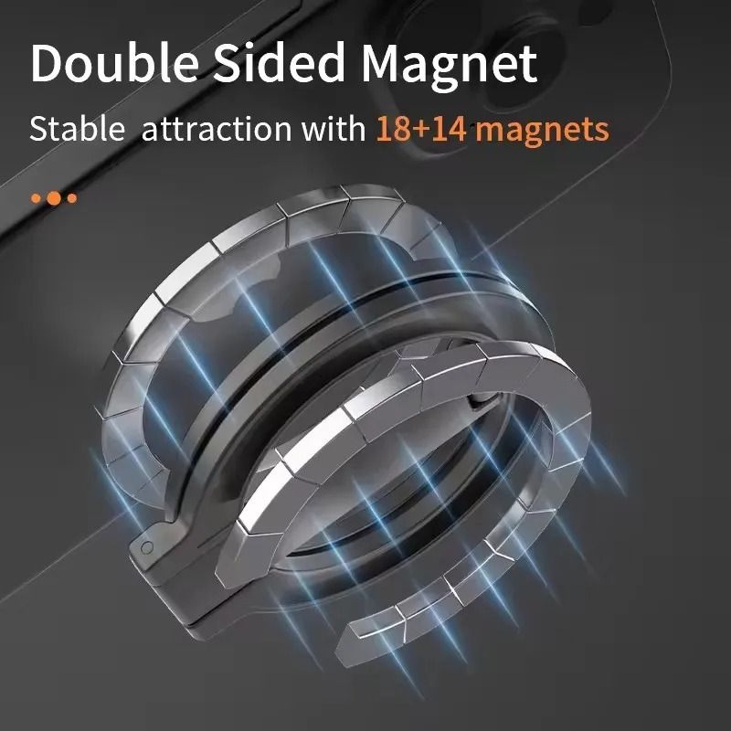 Dual-Sided Magnetic Ring Holder – Universal MagSafe Folding Bracket