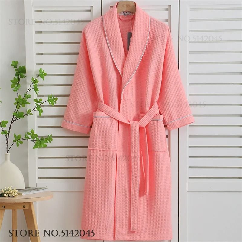100% Cotton Couple Waffle Robe – Professional Kimono Bathrobe & Casual Summer Loungewear