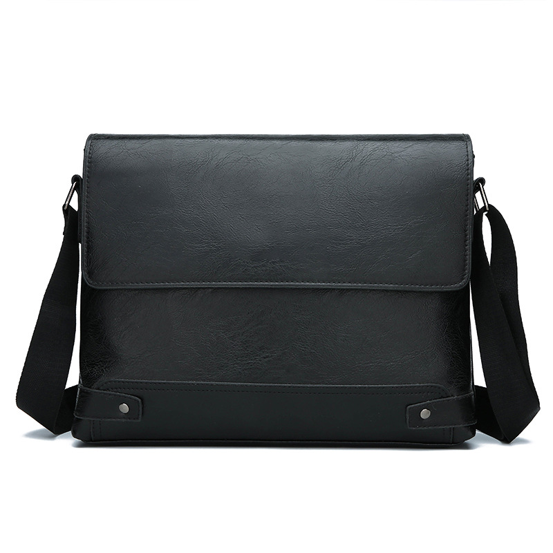 Men's Retro Leather Messenger Bag Casual Business Travel Shoulder Bag
