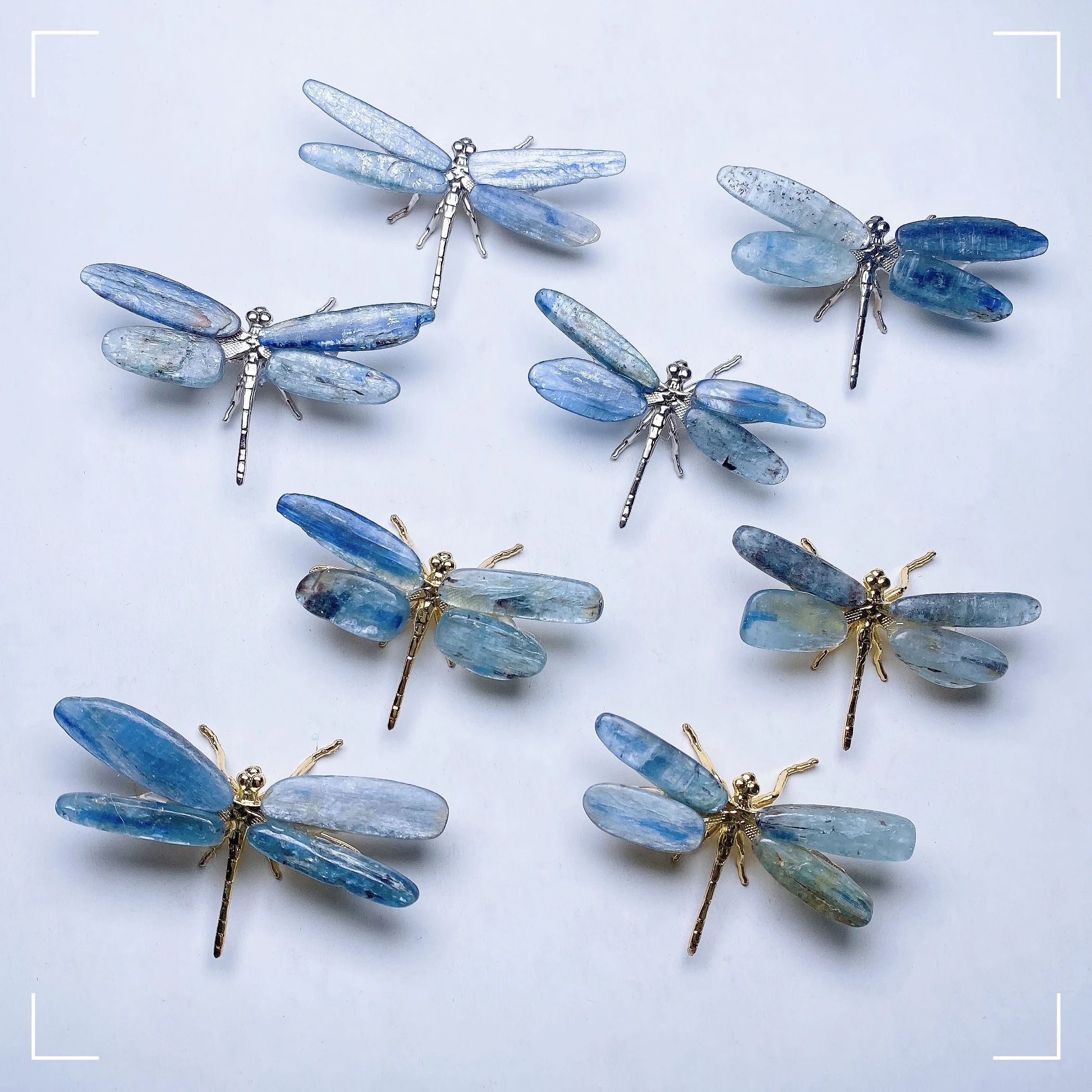 Ethereal Kyanite Sentinel | Polished Blue Spar Dragonfly & Butterfly Figurine | Executive Studio & Healing Sanctuary Dec