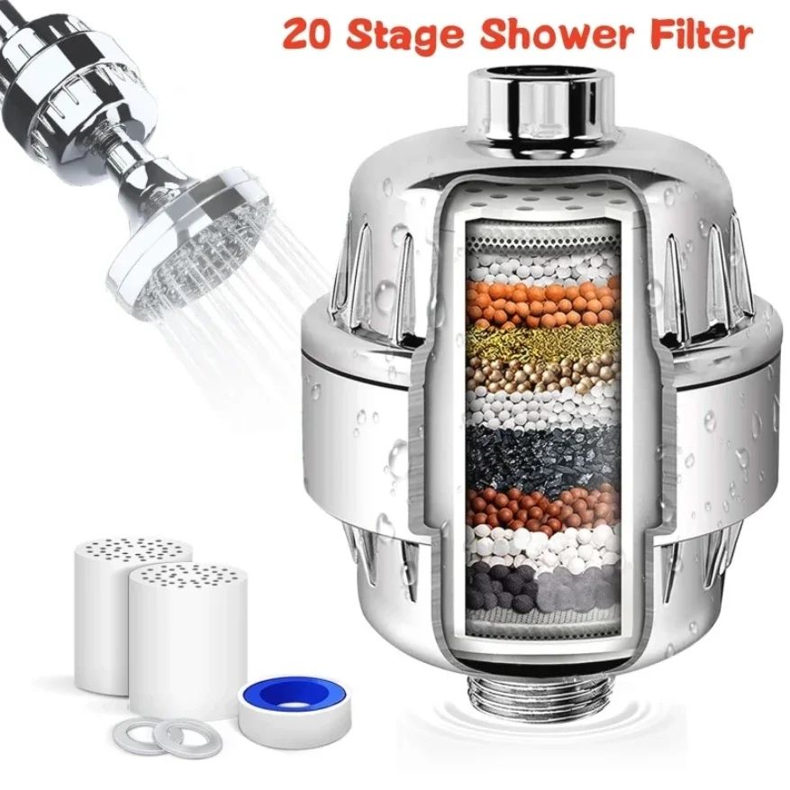 20-Stage High Output Shower Water Filter – Hard Water Softener for Cleaner, Gentler Showers