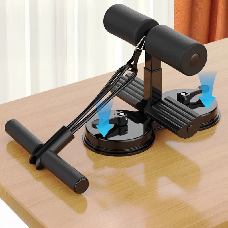 Sit-Up Assistant with Elastic Drawstring Core, AB Trainer Aids Double Suction Cup Core Strength Training Workout Fitness