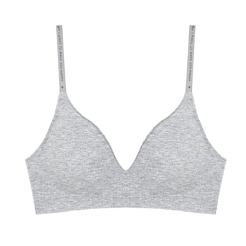 FINETOO Deep V Wireless Padded Bralette – Trendy Knit Seamless Everyday Bra S-XL
