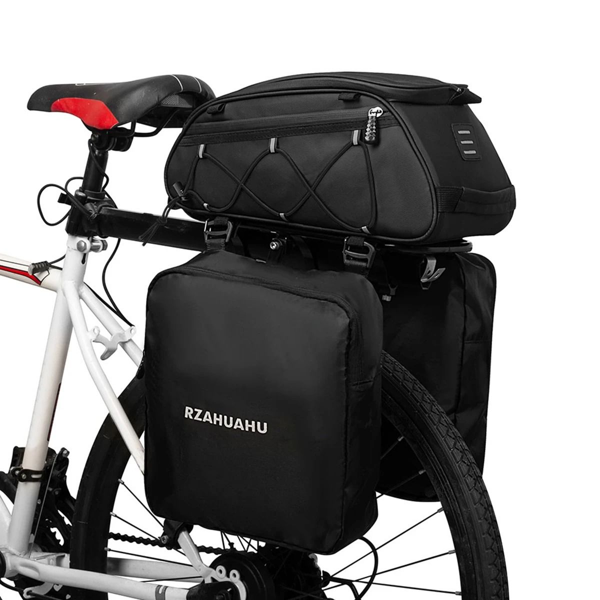 3 in 1 Waterproof Bike Rack Trunk Bag Rear Seat Cooler Bag With Side Hanging Bags