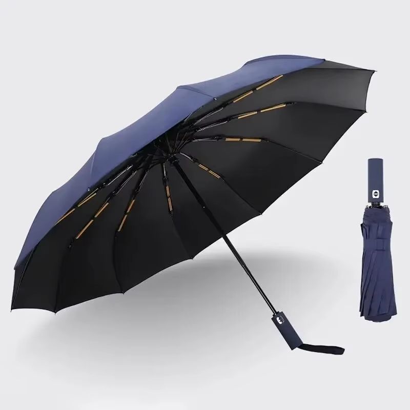 12-Bone Fully Automatic UV-Resistant Folding Travel Umbrella