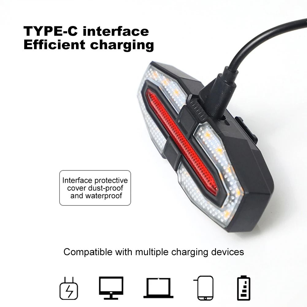 Rechargeable Bike Rear Light with Turn Signals and Remote Control