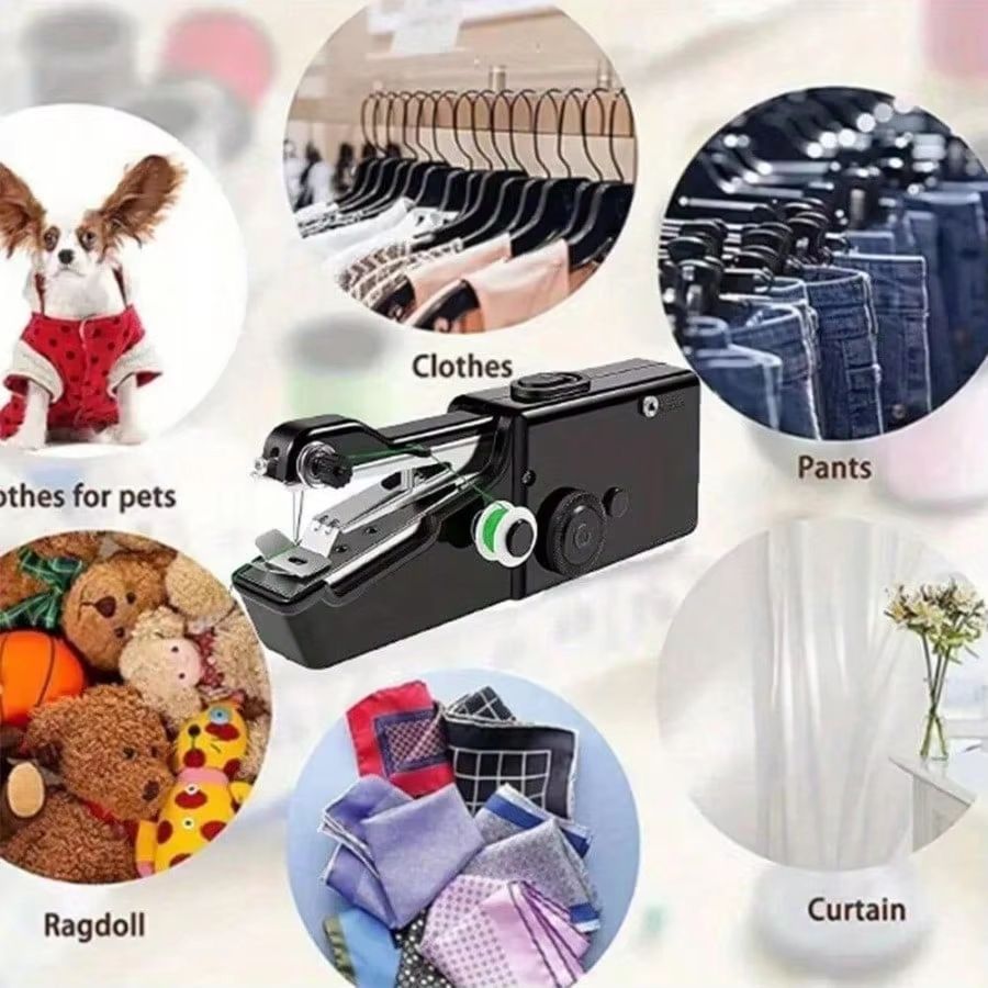 Mini handheld sewing machine Portable Quick Stitch Sewing Tool for Home and Travel, White