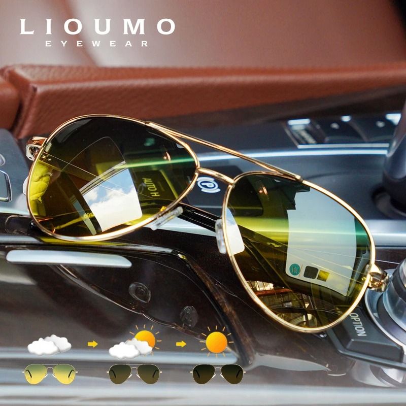Top Brand Pilot Photochromic Polarized Sunglasses