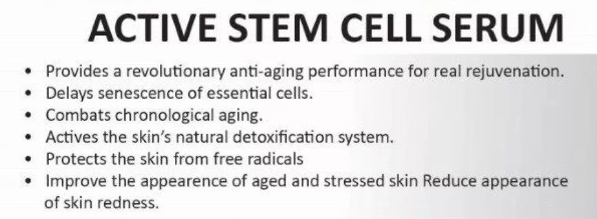 Stem cell serum anti aging real stem cell cultures matrixyl 3000 hyaluronic acid