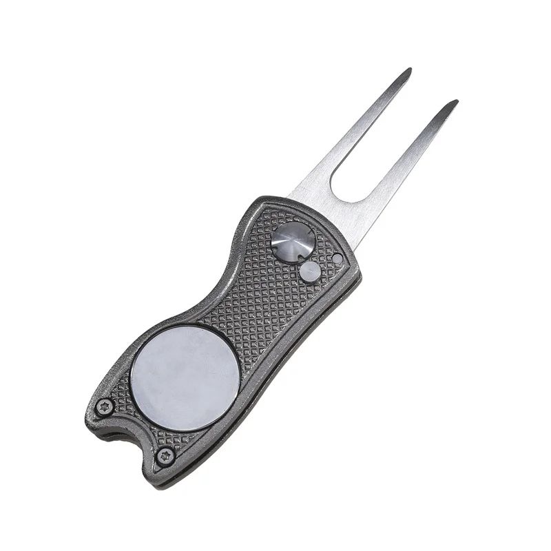 Foldable Golf Divot Repair Tool with Groove Cleaner