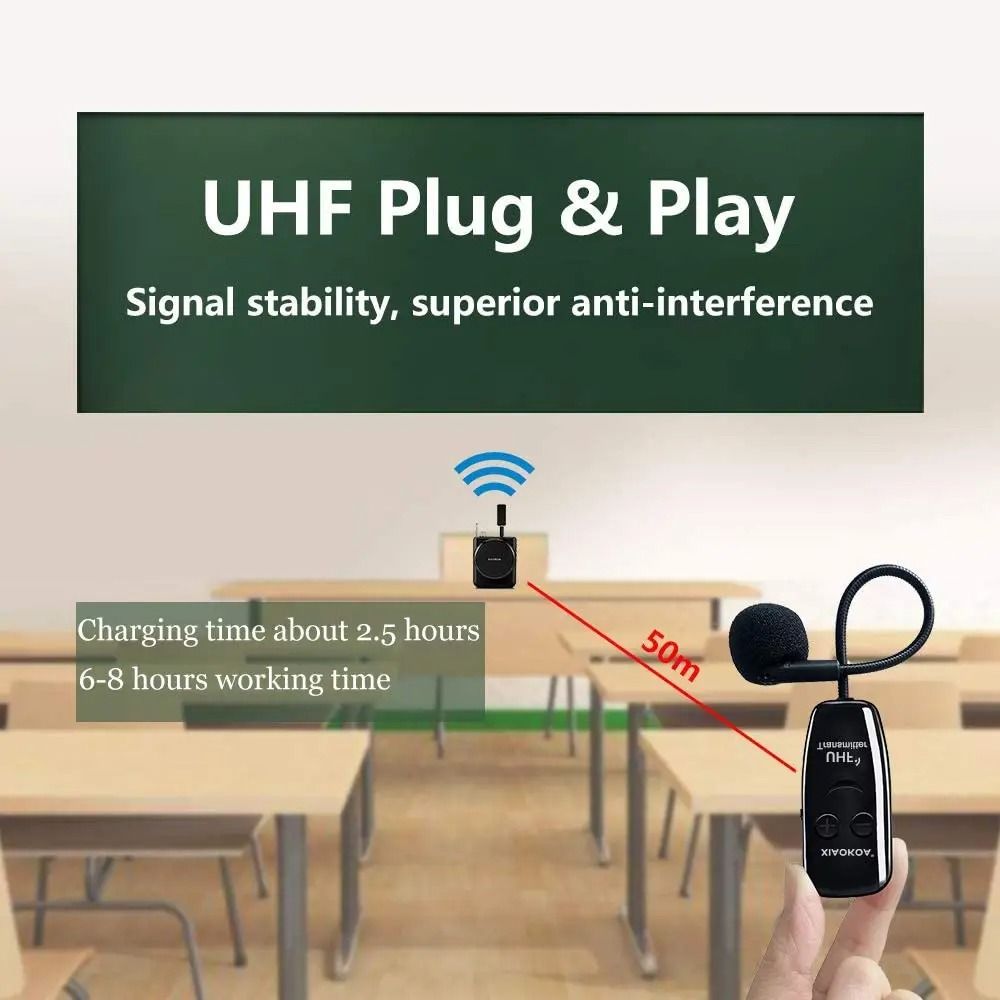 Wireless Microphone Headset and Handheld 2 in 1 Rechargeable Mic System with Receiver
