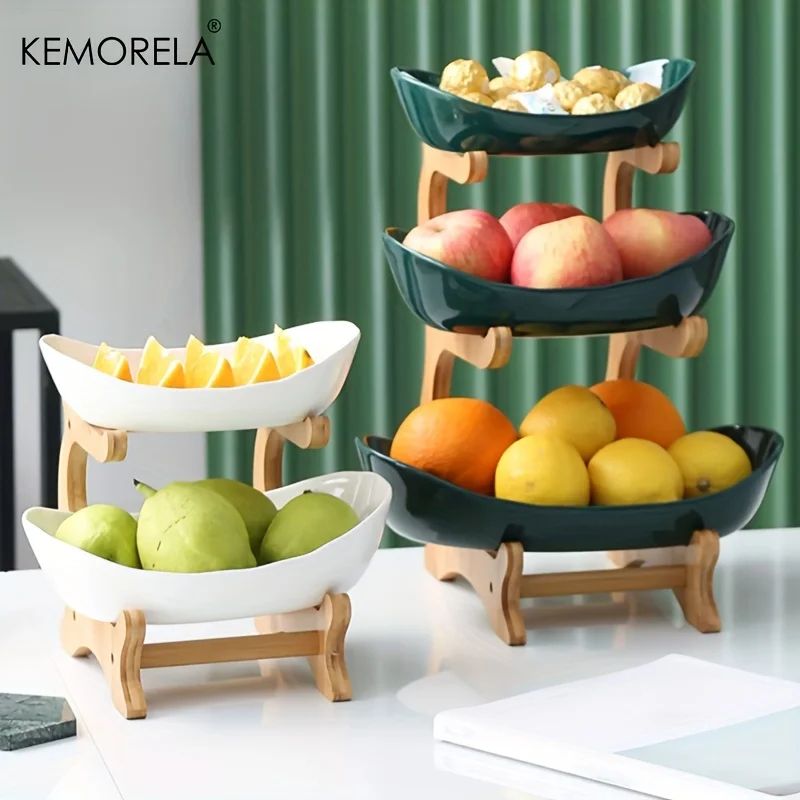 2/3-Layer Modern Plastic Fruit and Snack Serving Stand for Home
