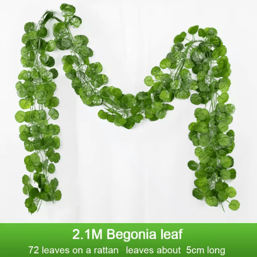 Artificial Ivy Garland – 2.1M Green Leaf Vine for Wall Decor, Wedding & Home Styling
