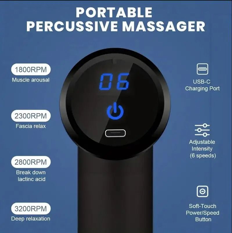 Compact Muscle Massage Gun for Deep Body and Neck Relief
